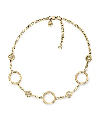 Michael Kors Necklace Brilliance Stationary Pave Circles Goldtone New $135 • $124.50