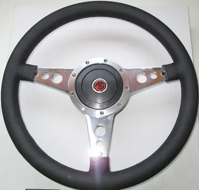 New 14  Leather Steering Wheel & Adaptor For MGB 1970-76  Moto-Lita Moto Lita • $479.95