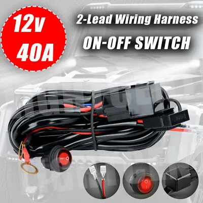 12V 40A Wiring Harness Kit Fuse ON OFF Switch Relay For LED Fog Work Light Bar • $8.54