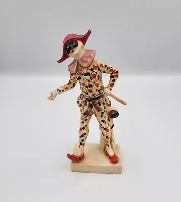 Vintage Italian Venetian Harlequin Jester Figurine Resin Made In Italy  • $18