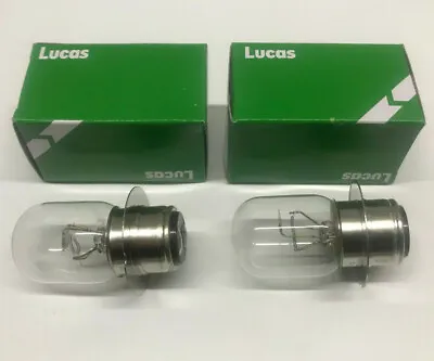 2x Lucas Classic Motorcycle Headlamp Bulbs BSA Etc 12V Volt 50/40W T28 P36d • £12.99