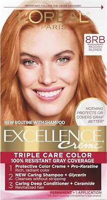 L'Oreal Paris Excellence Creme Hair Color 8RB Reddish Blonde • $14.95