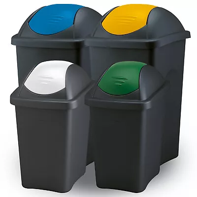 HOME CENTRE Swing Top Plastic Kitchen Waste Bin 30-60L Office School Dustbin • £73.44