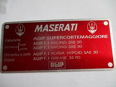 Maserati Shield Mexico Merak Mistral Sebring 3500 Bora Merak Red Nameplate S85 • $61.46