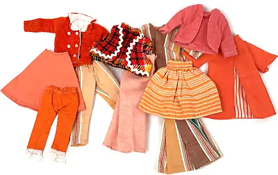 Vintage Barbie Clone Doll Clothes Lot Mod Orange Plaid Stripe Corduroy • $33