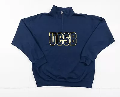 University Of Santa Barbara Sweatshirt Adult Large Blue 1/4 Zip College Sweater • $24.99