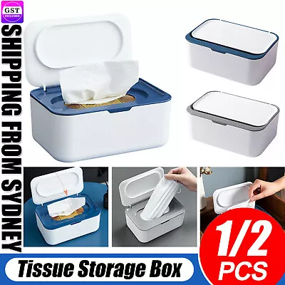 $15.25 • Buy Wipes Dispenser Box Wet Baby Wipes Holder Tissue Storage Case With Lid Supplies