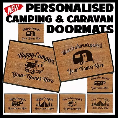 CARAVAN DOORMAT Funny Doormats Novelty Door Mat Christmas Home Glamping Tent • $39.90