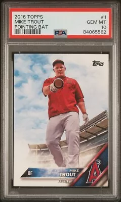 2016 Topps Series 1 Baseball Mike Trout Pointing Bat SSP SP PSA 10 VERY RARE! • $5495