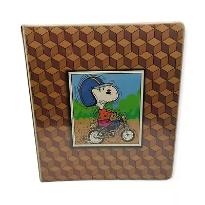 Rare Vtg 80s Peanuts Snoopy Motorcycle K&M Binder Three Ring Notebook Dirt Bike • $29.99