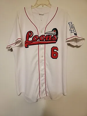 2007 Great Lakes Loons Midwest Minor League Baseball Game Used Home Jersey #6 • $225