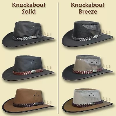 £50.32 • Buy 【oZtrALa】 Hat AUSTRALIAN Oilskin Canvas OUTBACK Cowboy Leather Mens Women's Bush