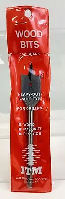 ITM Wood Bit- Heavy Duty Spade Type|1/4 Shank X 15/16| Tool Design For Drilling • $12.99