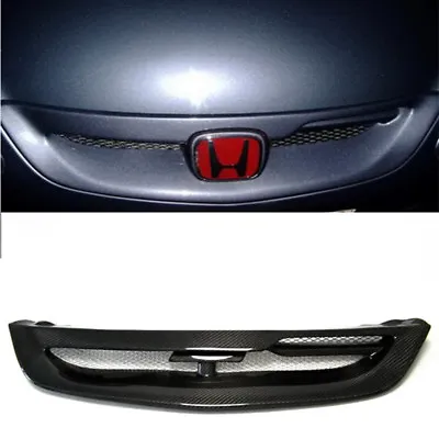 For Honda 04-05 EP Civic HatchBack Mug-Style Carbon Front Grille Mesh Cover • $317.52