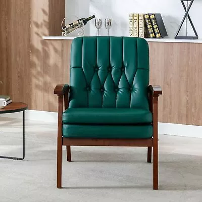 Experience Luxury In Retro: Mid Century Single Armchair Accent Chair In Green • $208.60