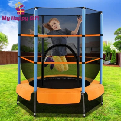 $101.71 • Buy MINI 4.5FT Trampoline Orange Round Trampolines Kids Enclosure Outdoor Everfit