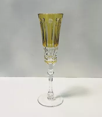 1 Ajka Faberge Xenia Amber Yellow Cut To Clear Crystal Champagne Flute • $55