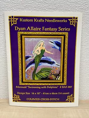 Kustom Krafts Needlwork Mermaid Swiming With Dolphyns  Cross Stitch Single Chart • $5.56