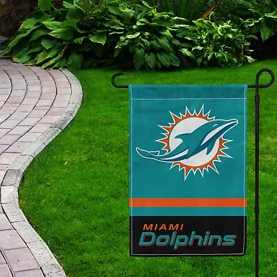 For Miami Dolphins Football Fans 12x18  Garden Flag Double Sided Yard Banner • $11.97