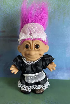 French Maid 1990's Original Russ 5  Troll Doll - Fuchsia Hair • $12.99