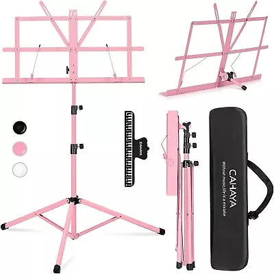 Sheet Music Stand Folding Tabletop Music Stand Portable With Carrying Bag Pink • $44.99
