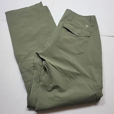 $29 • Buy Marmot Size 6 Green Bootcut Cargo Style Women's Nylon Hiking Full Length Pants!