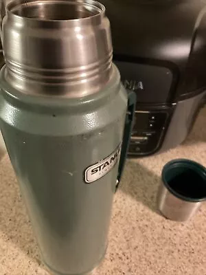 Stanley Aladdin Green Vacuum Bottle Thermos 1.1 Quart/1 Liter Vintage • $17.68