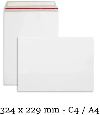 C4 / A4 White All Board Envelopes Cardboard Strong Mailers Peel Self Seal Cover • £3.39