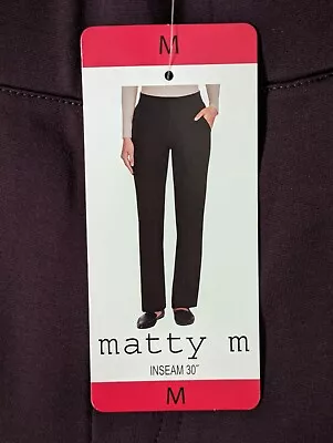 Matty M Ladies' Office Ponte Pants High Rise Straight Leg MEDIUM Brown Espresso • $15