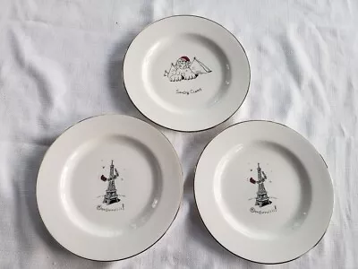 Dayton Hudson Brands Merry Masterpieces Christmas Salad Plates 8.25  -  Qty 3 • $30