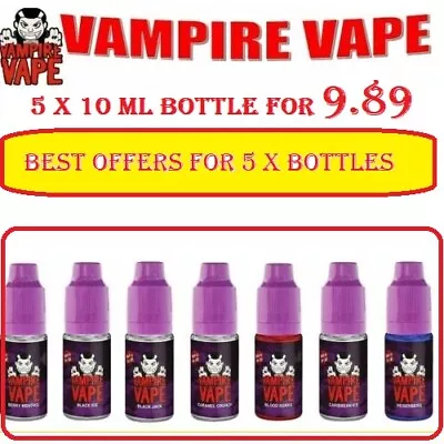 VAMPIRE VAPE E-LIQUID  Juice Heisenberg Pinkman Ice 3MG 5 X 10ml @ 9.89 PRICE • £9.88