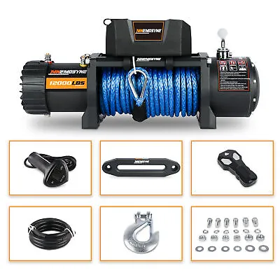 Electric Winch 12000LBS Winch Synthetic Rope 12V Truck Towing Trailer 4WD 4X4 • $299.90