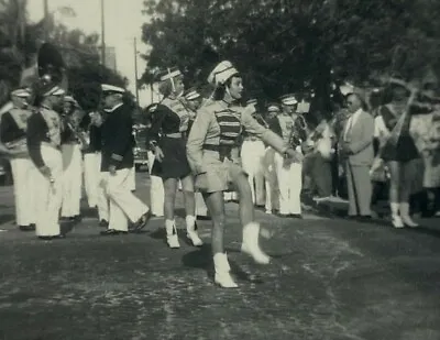 Marching Band Majorette Musical Instrument Parade B&W Photograph 3.25 X 4.5 • $9.99