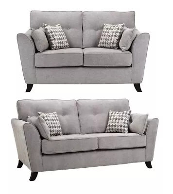 Classic Modern GREY Fabric 3 Seater 2 Seat Sofa Suite CAROLINE32 • £899