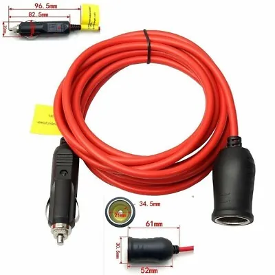 12V/24V Car Cigarette 3.6M Extension Cable Lighter Lead Charger Power Socket UK • £7.79