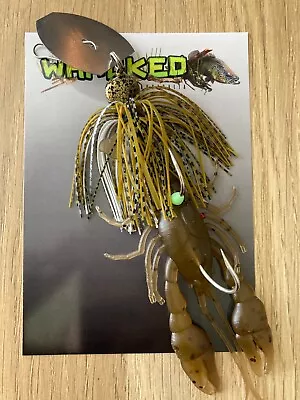 WHACKED LURES ~ 3/4oz CRAY CHATTERBAIT ~ BATTLE TOAD ~ 5  Crayfish Trailer • $17.99