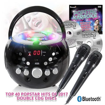 £69.95 • Buy CDG Boombox Portable Karaoke Machine With Bluetooth, 2017 CD & & Flashing Lights