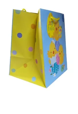 2 X Medium Happy Easter Gift Bag - Chicks With Decorated BLUE BUNNIES • £4.99