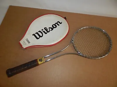 Vintage Wilson T2000 Retro Tennis Racket Racquet Steel Frame T-2000 W/ Case Bag • $49.99