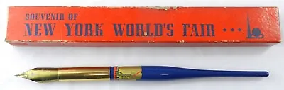 Eagle Pencil Co #1025 NEW YORK WORLDS FAIR DIP FOUNTAIN PEN W/ OB Souvenir ~T161 • $59.95