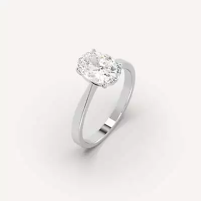 2 Carat Oval Cut Engagement Ring | IGI E/VVS2 Lab Diamond 14k White Gold • $3240