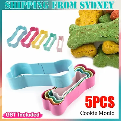 5PCS Cookie Cutters Stainless Steel Dog Bone Biscuit Fondant Pastry Baking Tools • $6.95
