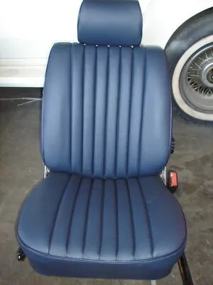 Mercedes  R107 MB Leather Seat FrontCovers  BLUE 450SL 380SL W107 SL 1972-1989 • $895.50