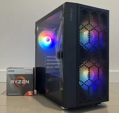 Custom Gaming PC AMD Ryzen 5 5600 Six Core 3.9 GHz 8GB Memory 256GB M2 SSD • $615