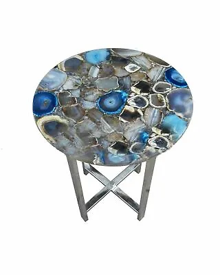 18  Agate Table Top Semi Precious Stones Work With Steel Base • $435.60