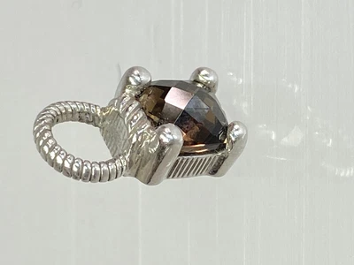 $59.99 • Buy Vintage Judith Ripka Thailand Sterling Silver Cushion Cut Smoky Quartz Pendant