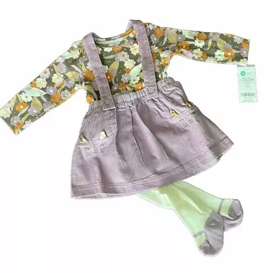 Carter’s Baby Girls Floral Tee Jumper & Tights 3-Piece Set Size: 9 Months • $32
