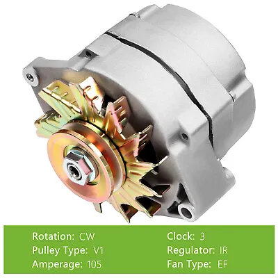 $69.55 • Buy Alternator Fits High Output 105Amp 1-Wire 10SI Self-exciting SBC BBC GM ADR0151