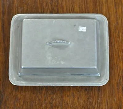 Vintage Stainless Steel Butter Dish Metal 7 1/2  X 5 1/2  X 2 1/2  • $4