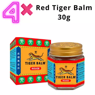 4x30g Tiger Balm Red Herbal Ointment Pain Relief Thai Aroma Relaxing Massage • $41.79